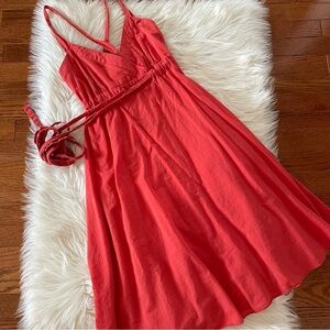 Anthropologie Coral Strapless Dress